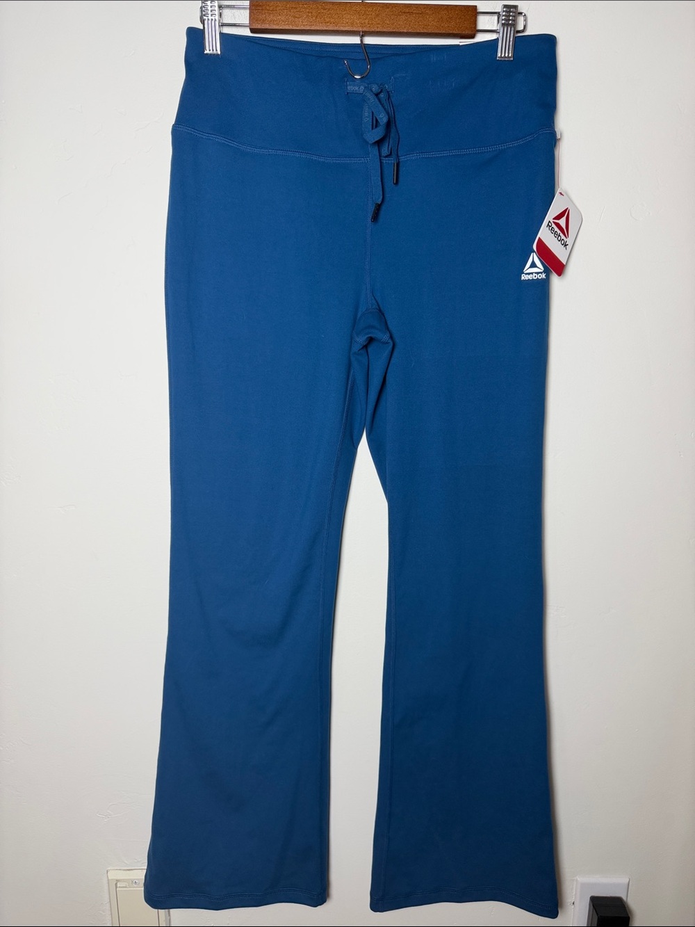 Reebok flare pant leggings Poseidon large activewear workout L gym teal blue